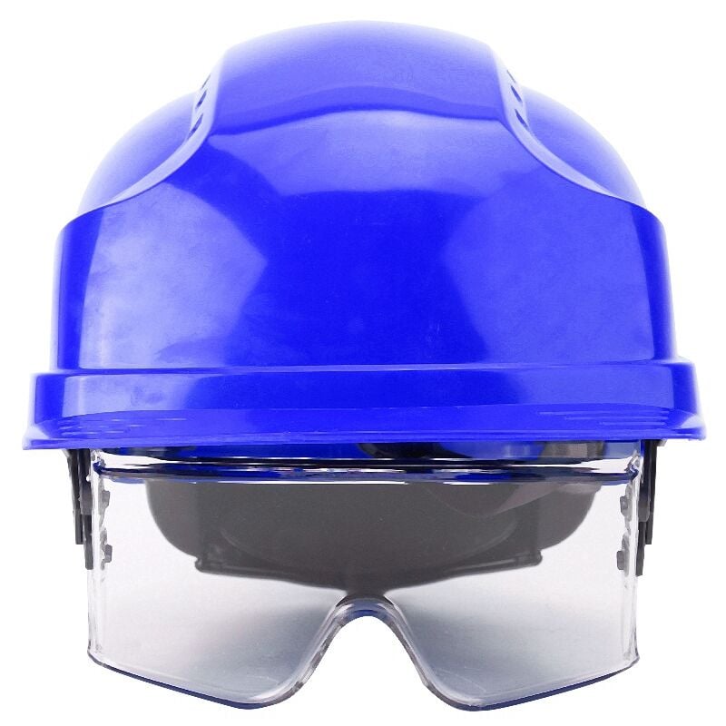 Image of Eosnow - Visier-Helm, Schutzhelm, Defender, integrierte Schutzbrille, Sicherheit (blau)