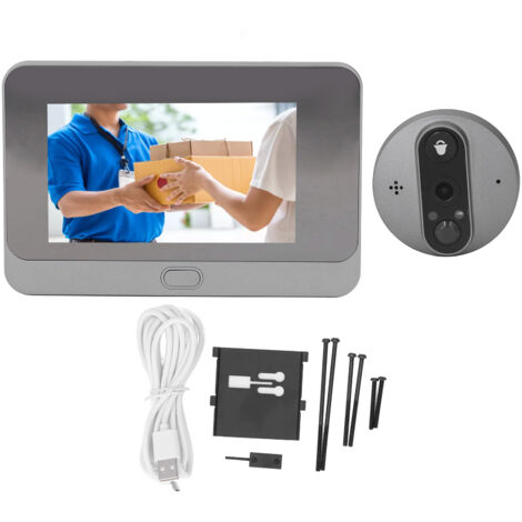 Eosnow Visionneuse de judas numérique 4,3 pouces, visionneuse de porte WiFi, Anti-vol, sonnette vidéo intelligente, caméra de détection de mouvement pour Tuya
