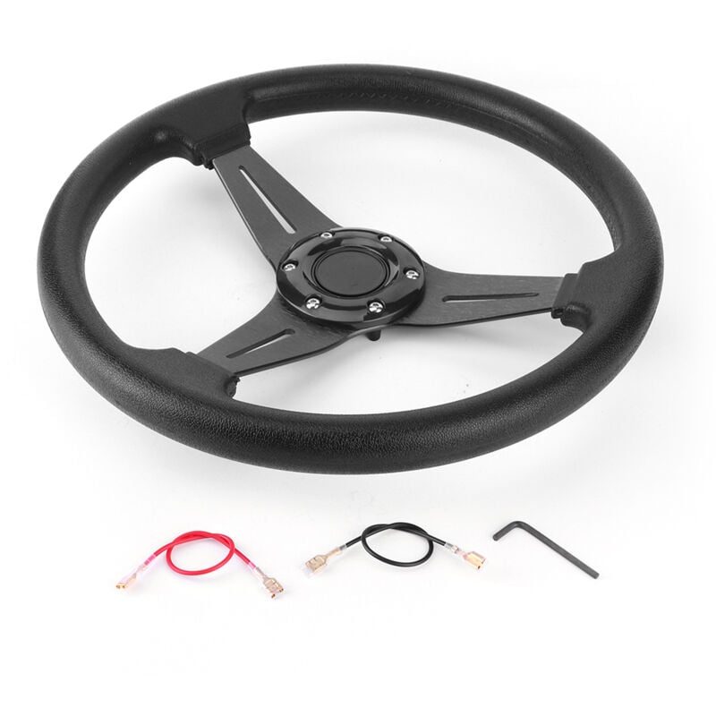 Eosnow - Volant de dérive de voiture de course 350mm/14 pouces, accessoire universel modifié de remplacement, noir