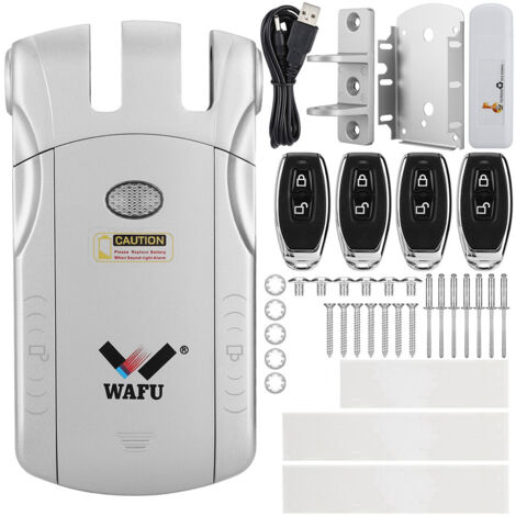 Eosnow WAFU Serrure électronique sans fil invisible sans clé Télécommande Tactile Verrouillage Déverrouillage (Type D)