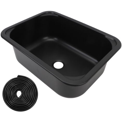 Eosnow Wohnmobil-Spüle, 12 l Fassungsvermgen, 15 x 11 5,7 Zoll, Einzelbecken aus Edelstahl mit 40 mm Abflussloch für Boot, Wohnwagen, Wohnmobil