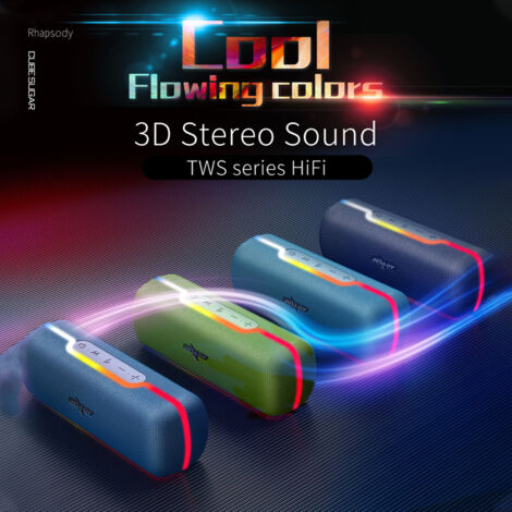 Eosnow ZEALOT S55 Portable Sans Fil Haut-Parleur avec BT 5.0 Technologie Étanche et Anti-Poussière Haut-parleurs TWS Série Stéréo Scène HiFi Son Soutien AUX U Disque TF Carte Longue Playtime Subwoofer