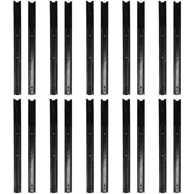 Eosnow 10 paires de glissières de tiroir, Extension à 3 Sections, grand Rail de guidage porteur pour la maison et le bureau, 22 pouces