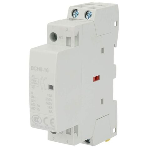 Eosnow,220V / 230V 16A AC Contacteur Domestique 2P 2NO Contacteur Courant Alternatif de Ménage DIN sur Rail 50 / 60HZ Contacteur Alternatif de Ménage