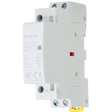 Eosnow,2P 20A 2NO 24V/220V/230V 50/60Hz Contacteur AC Domestique, Contacteur 220V 20A de Montage sur Rail DIN, Contacteur alternatif de ménage (220V/230V)