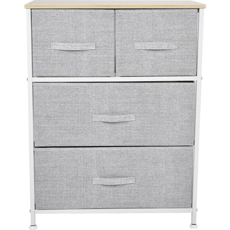 Armoire de rangement à 3 niveaux avec 4 tiroirs, tour de rangement amovible pour la maison et le salon - Eosnow
