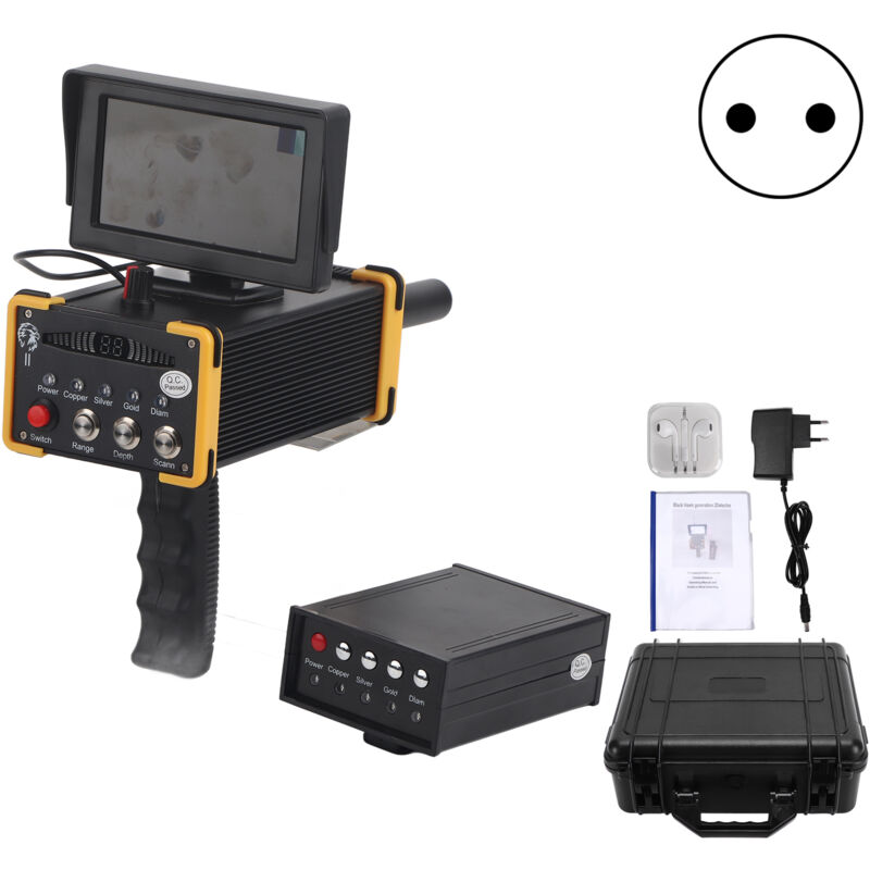Détecteur de métaux avec affichage, Scanner de métaux à grande portée de 1000m, détecteur de cuivre, d'argent et d'or, prise ue 100-240V - Eosnow