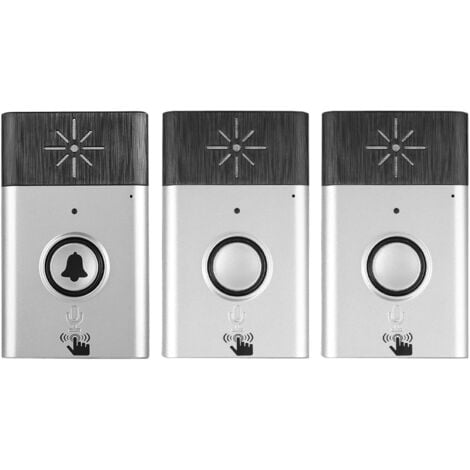 Eosnow,Interphone vocal sans fil intelligent Système de contrle d'accès pour porte intérieure/extérieure BellSilver