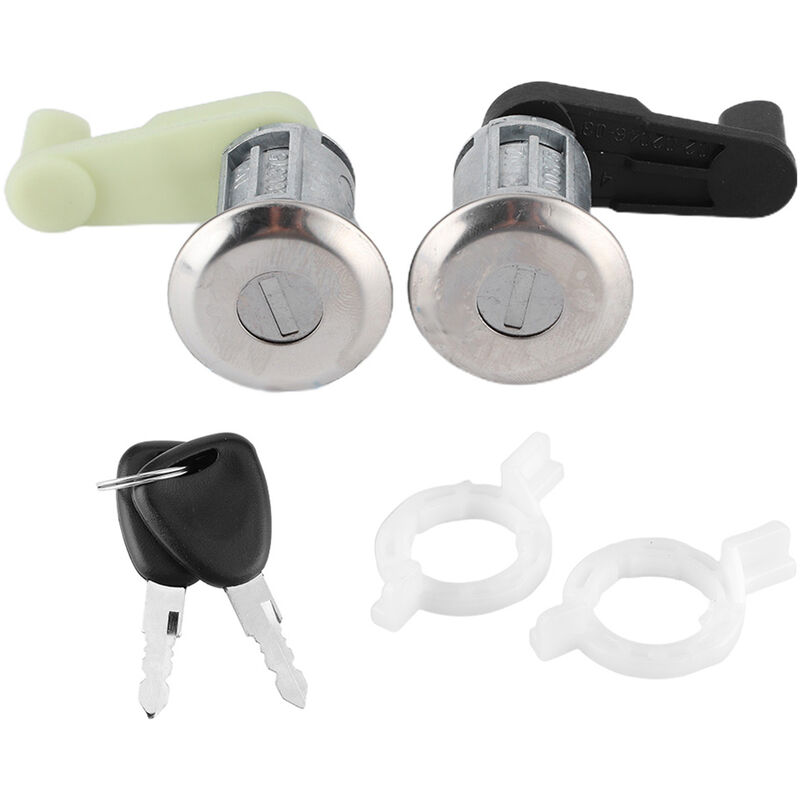 Eosnow - Kit de cylindre de serrure de porte avec clé 7701468981, paire adaptée pour Megane i Scenic i Clio ii Thalia