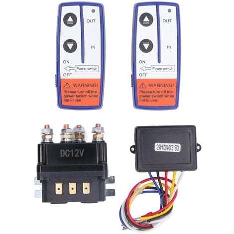 Eosnow,Kit de relais de treuil 12V 250A avec interrupteur de contacteur de relais de télécommande pour véhicule industriel