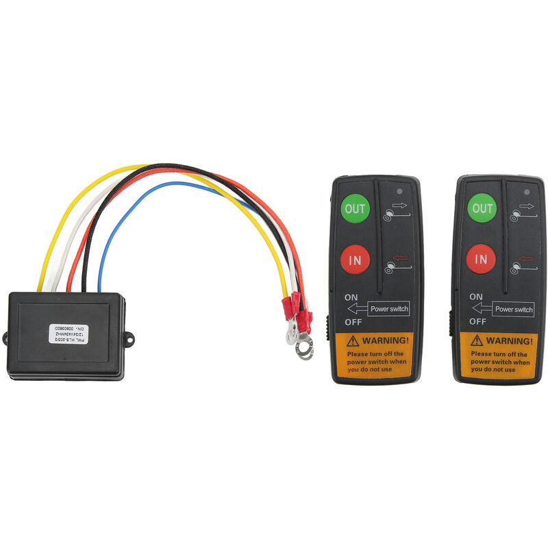Eosnow - Kit de télécommande de treuil sans fil, portée de 75 pieds, 12V 24V, haute sensibilité universelle pour voiture, atv et camion