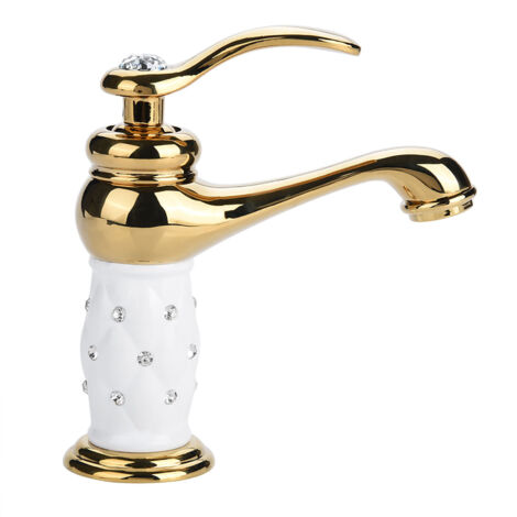Eosnow,Miscelatore Lavabo con Altri Accessori Rubinetto Lavabo Ottone Massiccio Per Lavabo Bagno Design Moderno Laccato Cromato Rame Rubinetteria Bai(dorato)
