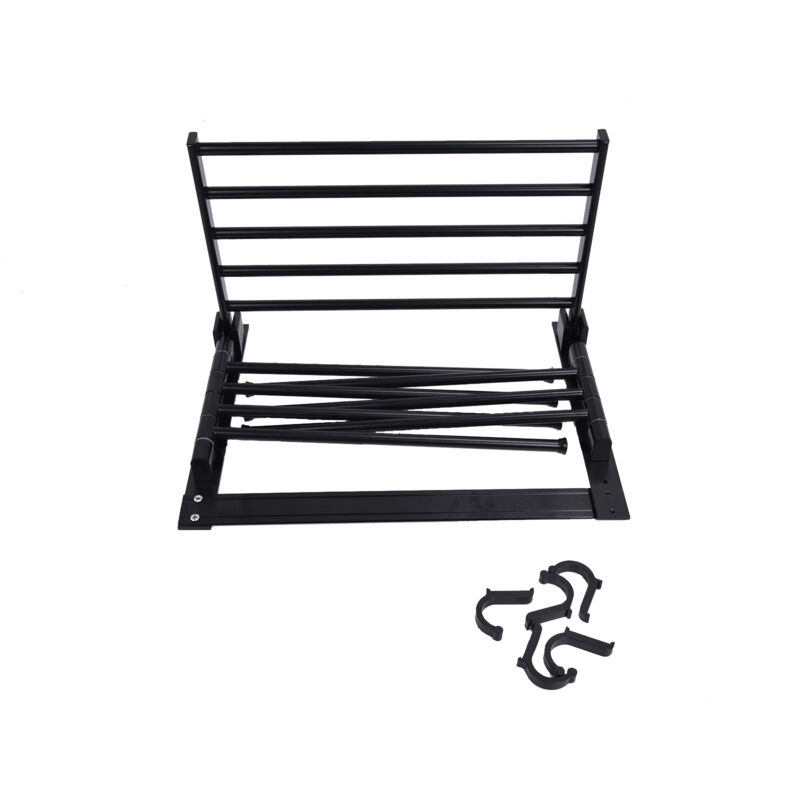Tendoir à linge mural porte-serviettes rotatif avec crochets et bras pivotants pour salle de bain noir - Eosnow