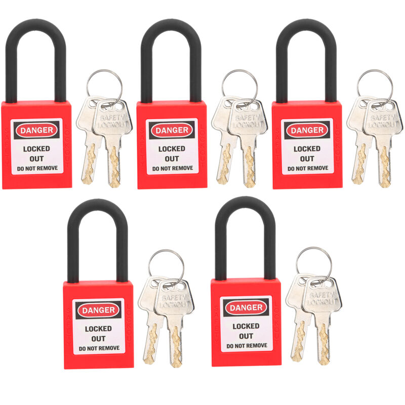 Eosnow - 5 ensembles de cadenas de sécurité anti-poussière en nylon de 38 mm pour site industriel rouge