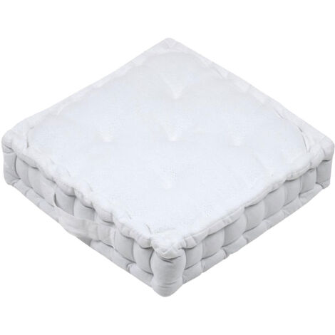 Épais coussin de sol en coton Marlow blanc