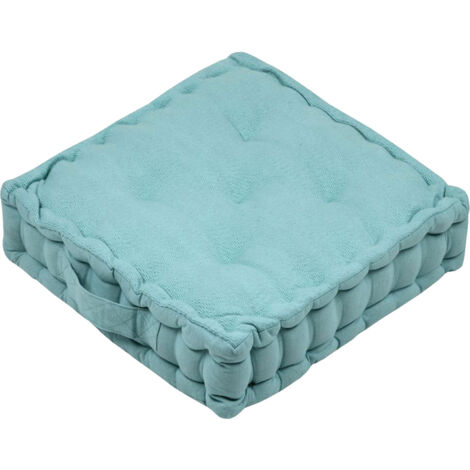Épais coussin de sol en coton Marlow turquoise