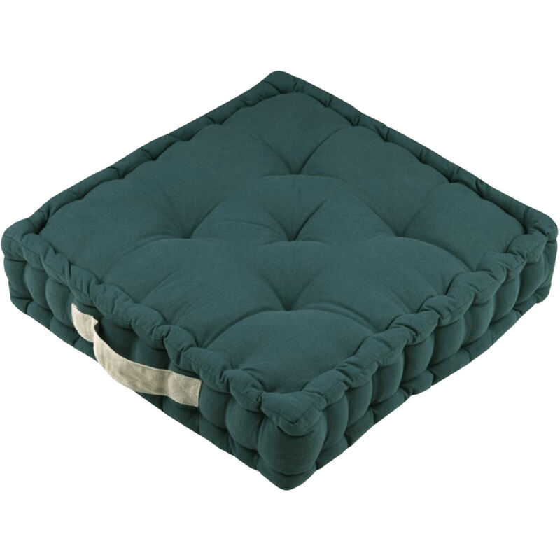 Epais coussin de sol en coton uni Cobalt