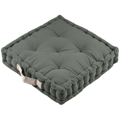 Epais coussin de sol en coton uni vert