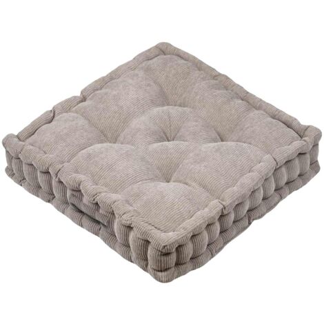 Épais coussin de sol en velours côtelé Dandy taupe