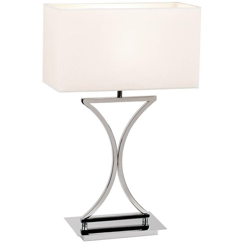 Endon Lighting - Endon Epalle - Table Lamp Chrome, White Tc Fabric, E14