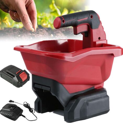 Épandeur de graines de gazon sans fil, épandeur d'engrais portatif 3L, épandeur de graines de gazon, épandeur de sel alimenté par batterie 2000 mAh, largeur de dispersion réglable, épandeur d'engrais