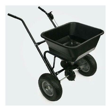Epandeur d'engrais 30 kg semences, sable ou sel avec pneus à air