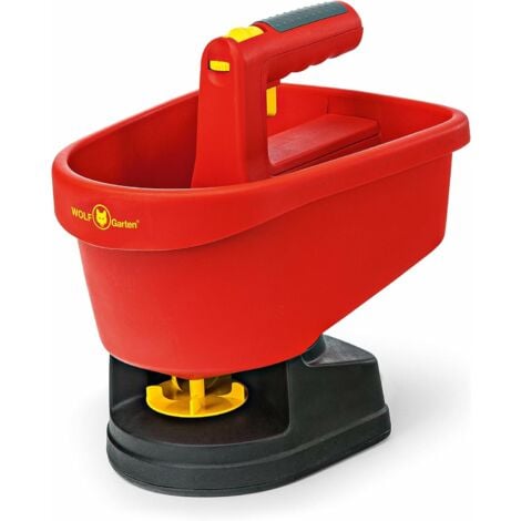 Épandeur manuel universel WOLF-Garten WE-B - largeur d'épandage réglable de 0,5 m à 2,5 m - entraînement par batterie - capacité 3 litres