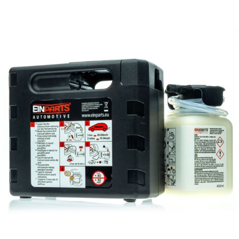 EPAP09 Reifenreparaturset mit Dichtmittel 400 ml Luftkompressor 120 W 10 A