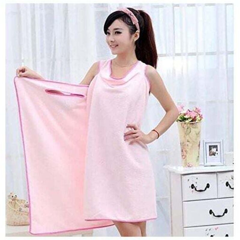 Épaule Serviette de Bain Femme, 150 80 Sauna Kilt Microfibre Forte Absorption D'eau Serviette De Bain Grande, Cinq Couleurs Au Choix (Rose)