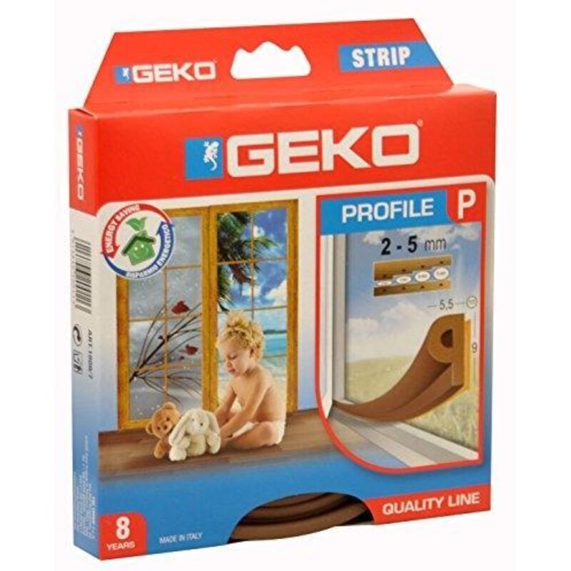 Geko - Epdm-klebedichtung Profil P, Braun, 6m X 9mm