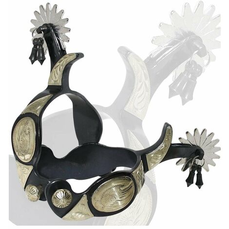 Éperons occidentaux avec inserts en alpaga, complets avec roue et pendentifs