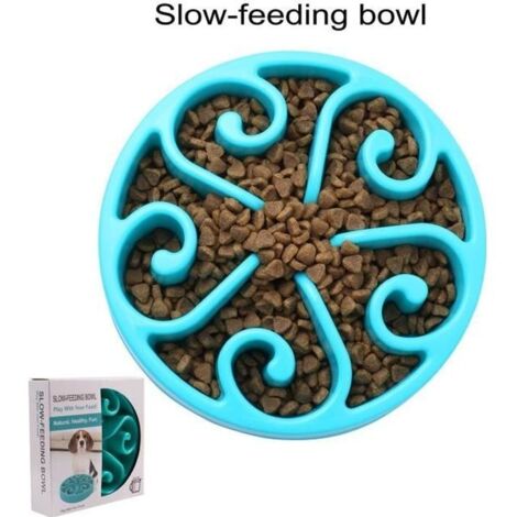 ePeTop Gamelle pour Chiens Anti Glouton 18.5cm - Bleu - Favorise une Alimentation Saine et une Digestion Lente