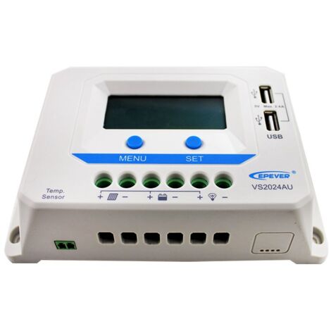 EPEVER VS2024AU, Regolatore di carica PWM, 20 A, automatico Riconoscimento 12 V/24 V