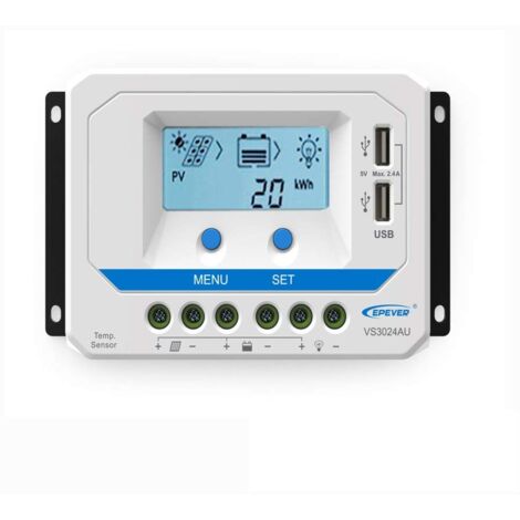 EPEVER VS3024AU PWM Regolatore di carica, 30 A, riconoscimento automatico, 12 V/24 V