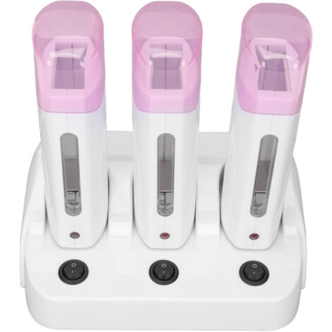Épilateur à cire électrique portable 220V UE, kit de 3 pour voyage et maison, soin du corps.