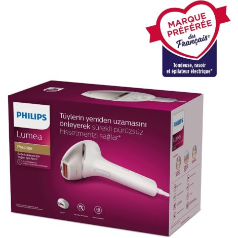 Epilateur à lumière pulsée & laser blanc/gris - Philips - BRI940/00