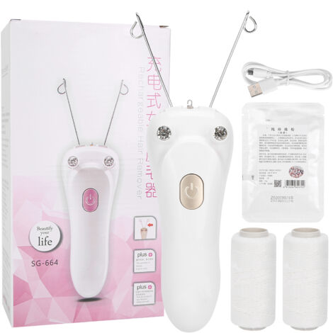 Épilateur Électrique à Fil de Coton USB pour Visage et Corps - Élimination des Poils - Doré