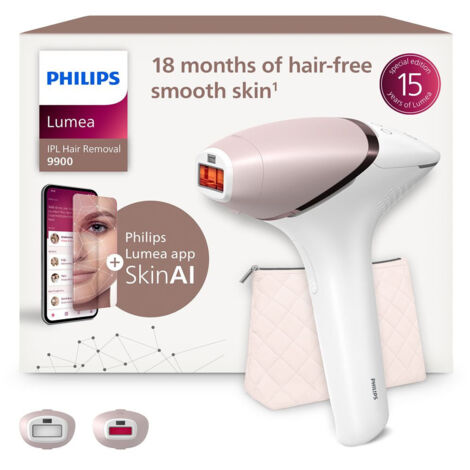 Epilation semi définitive Philips BRI950 02 épilateur à lumière pulsée Blanc et Rose
