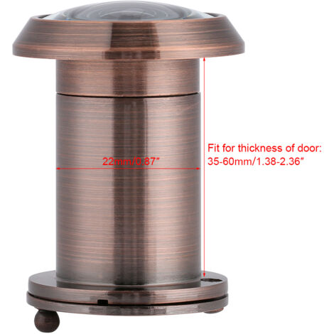 Epingle Sécuritaire à Porte - Cuivre Rouge Bronze - Angle 220° - Verre Optique Professionnel - Pour Portes 35-60mm