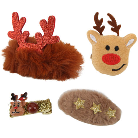 Épingles à Cheveux Festives en Forme de Sapin de Noël et Nœud Papillon pour Accessoires de Fête