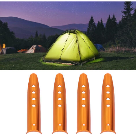 Épingles de Sol Légères en Alluminium pour Camping et Plage, Fixation Tente et Auvent, Anti-Vent et Neige, Longueur 23cm, Lot de 4