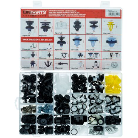 Épingles et clips dédiés à VW - Ensemble de 286 pièces.