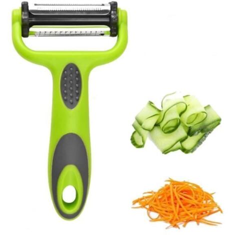 Éplucheur de légumes - 3 en 1 - Antidérapant - Silicone - Acier inoxydable - Design contemporain