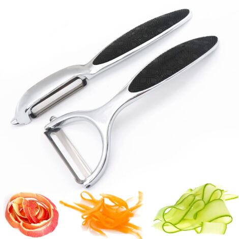 Éplucheur de légumes de cuisine, bonne prise en main, éplucheur durable en acier inoxydable en forme de Y et de I, poignée ergonomi