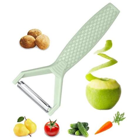 Éplucheur de légumes - Universel - Multifonctionnel - Acier Inoxydable - Ergonomique - Vert clair