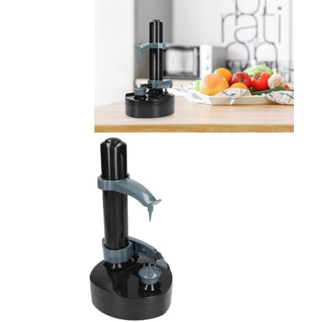 Éplucheur Électrique À Base Fixe - Multifonction Automatique Rotatif Épluche-Légumes pour Kitchen Potato Vegetable Fruit Noir ABS Kit Complet