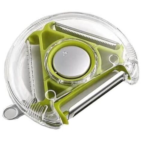 Eplucheur Légume - Outil Découpe 3 en 1 - Zinc Aluminium - Acier Inoxydable - Multifonctionnel