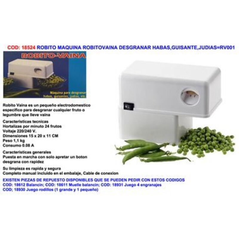Machine à décortiquer les haricots, pois et haricots Robito
