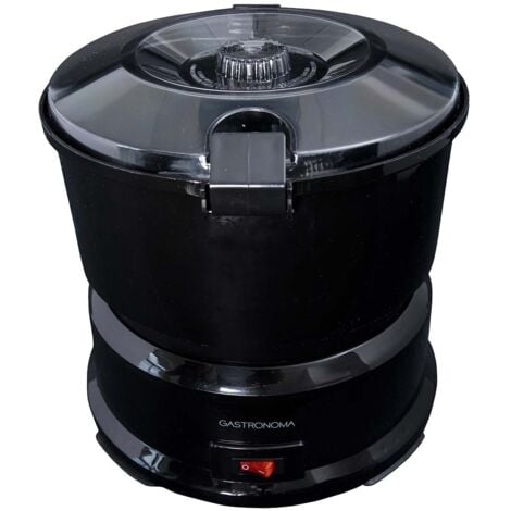 GASTRONOMA Éplucheur de pommes de terre, éplucheur électrique, essoreuse à salade Éplucheur de pommes de terre, durée 1 -2 minutes, pieds en caoutchouc, interrupteur noir, 85 watts, HxLxP 27x27x25,5