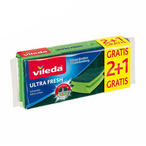 éponge à Récurer Verte 2+1 Ultrafresh 162297 Vileda